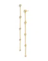 Kenneth Jay Lane Delicate Cubic Zirconia Chain Drop Earrings In Gold