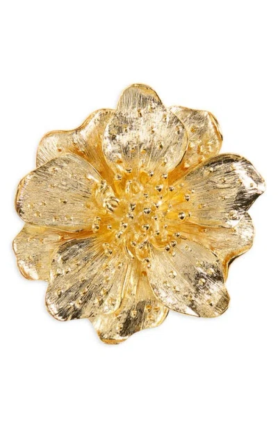 Kenneth Jay Lane Dogwood Flower Brooch In Gold