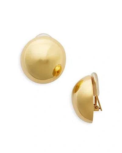 Kenneth Jay Lane Domed Button Clip On Earrings In Gold
