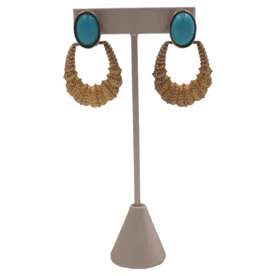 Pre-owned Kenneth Jay Lane Door Knockers With Turquoise In Multi