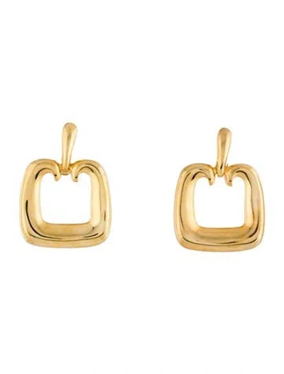 Pre-owned Kenneth Jay Lane Doorknocker Hoop Clip-on Earrings In Multi