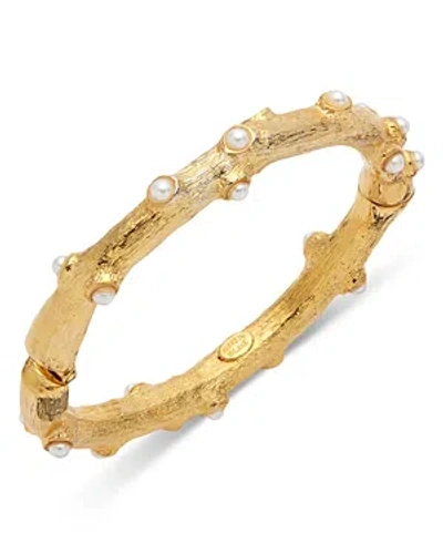 Kenneth Jay Lane Dot Bangle Bracelet In Gold