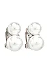 Kenneth Jay Lane Double Cultura Pearl Clip-on Earrings In Metallic