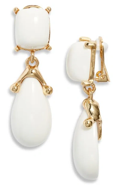 Kenneth Jay Lane Double Drop Clip-on Earrings In Gold