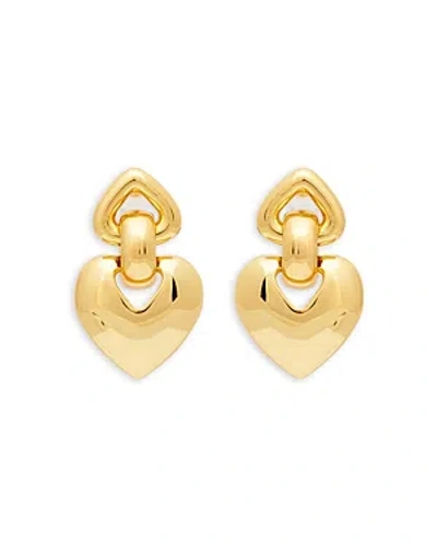 KENNETH JAY LANE DOUBLE HEART DROP EARRINGS, 2L