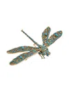Kenneth Jay Lane Dragonfly Turquoise Pin In Blue