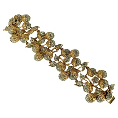 Pre-owned Kenneth Jay Lane Early  Pave Acorn Cuff In Multi
