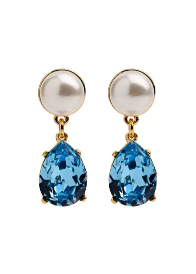 Kenneth Jay Lane Embellished Drop Earrings In Blue