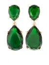 Kenneth Jay Lane Emerald-embellished Earrings In Gold