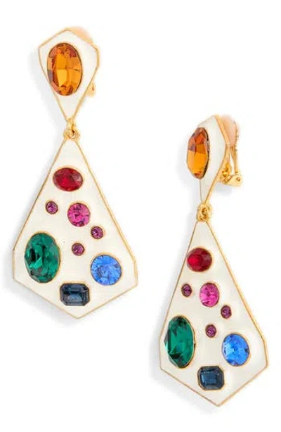 Kenneth Jay Lane Enamel Clip-on Drop Earrings
