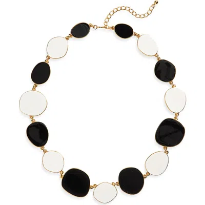 Kenneth Jay Lane Enamel Disc Necklace In Gold