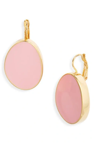 Kenneth Jay Lane Enamel Drop Earrings In Pink