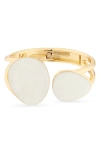 Kenneth Jay Lane Enamel Oval Cuff Bracelet In Gold
