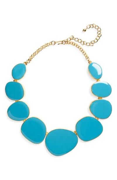 Kenneth Jay Lane Enamel Statement Necklace In Blue