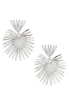 Kenneth Jay Lane Fan Drop Earrings In Silver