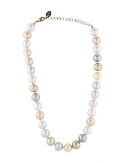 Pre-owned Kenneth Jay Lane Faux Pearl Bead Strand Necklace, 22.25" In Multi