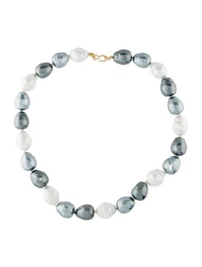 Pre-owned Kenneth Jay Lane Faux Pearl Bead Strand Necklace, 23.75" In Multi