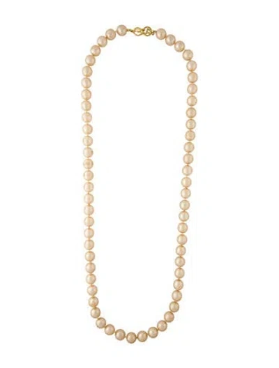 Pre-owned Kenneth Jay Lane Faux Pearl Bead Strand Necklace, 39.25" In Multi