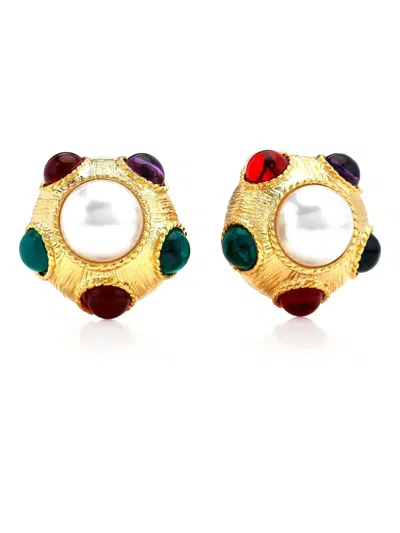 Kenneth Jay Lane Faux-pearl Earrings In Gold
