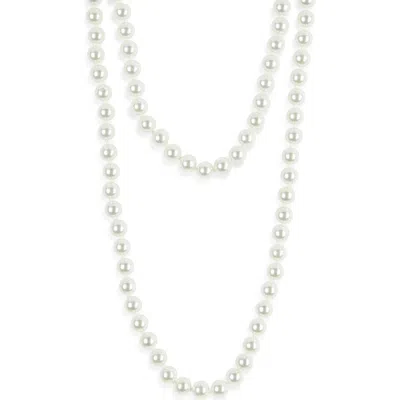 Kenneth Jay Lane Faux Pearl Layered Necklace In Metallic