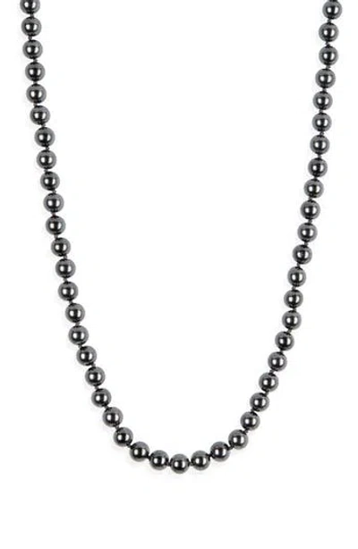 Kenneth Jay Lane Faux Pearl Long Necklace In Metallic