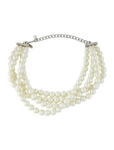 Pre-owned Kenneth Jay Lane Faux Pearl Multistrand Necklace, 16.5"