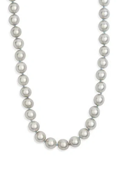 Kenneth Jay Lane Faux Pearl Necklace In Metallic