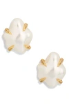 Kenneth Jay Lane Faux Pearl Stud Earrings In Gold