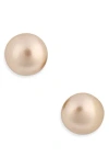 Kenneth Jay Lane Faux Pearl Stud Earrings In Gold