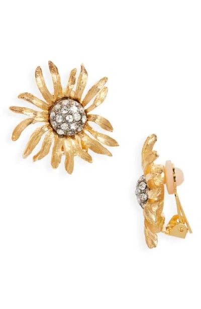 Kenneth Jay Lane Flower Clip-on Earrings In Burgundy