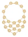 Kenneth Jay Lane Flower Cluster Bib Necklace In Gold