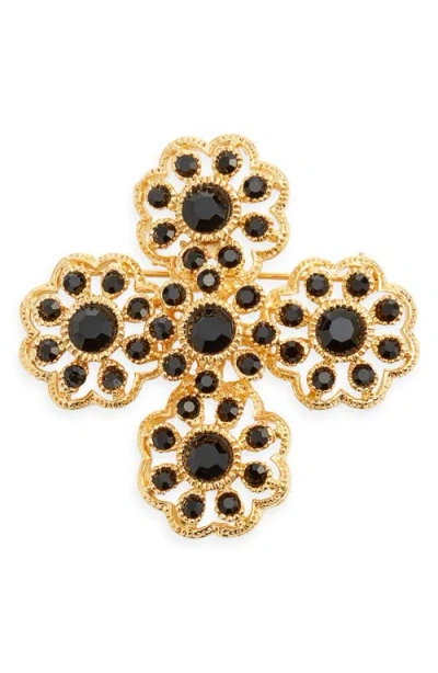 Kenneth Jay Lane Flower Cluster Brooch In Gold