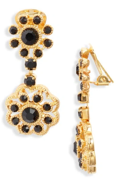 Kenneth Jay Lane Flower Cluster Drop Earrings In Gold
