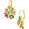 Kenneth Jay Lane Flower Cluster Lever-back Earrings In Gold