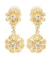 Kenneth Jay Lane Flower-detailing Earrings In Gold