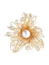 Kenneth Jay Lane Flower Pin In Gold