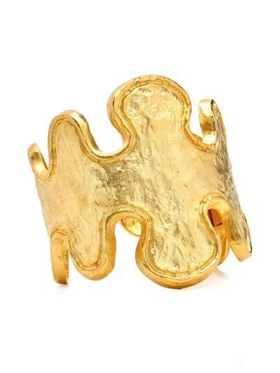 Kenneth Jay Lane Free Form Cuff Bracelet In Gold