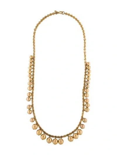 Pre-owned Kenneth Jay Lane Gold Bead Collar Necklace, 32" In Multi