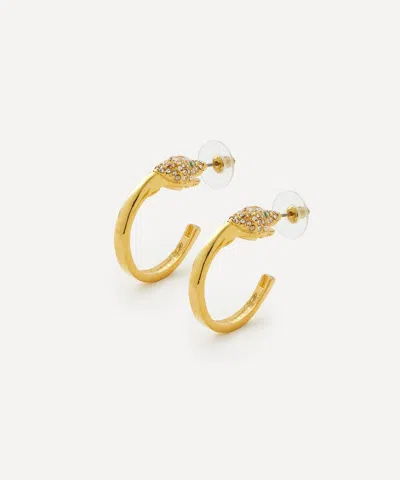 Kenneth Jay Lane Gold-plated Crystal Ruby Eye Hoop Earrings