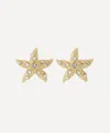 Kenneth Jay Lane Gold-plated Crystal Starfish Clip-on Earrings In Gold