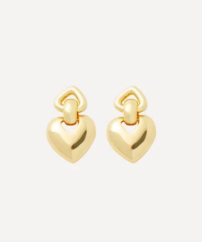 Kenneth Jay Lane Gold-plated Heart Drop Earrings