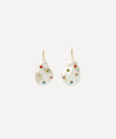Kenneth Jay Lane Gold-plated Pearl And Gemstone Drop Earrings