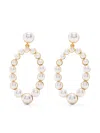 Kenneth Jay Lane Imitation Pearl Oval Drop Earrings In Gold