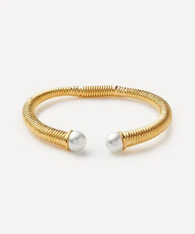 Kenneth Jay Lane Gold-plated Pearl Ends Cuff Bracelet