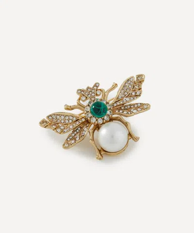 Kenneth Jay Lane Gold-plated Crystal Bee Brooch
