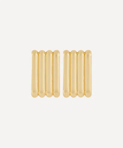 Kenneth Jay Lane Gold-plated Ribbed Rectangle Stud Earrings