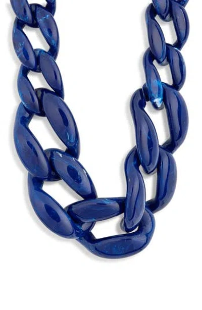 Kenneth Jay Lane Gradient Lapis Link Necklace