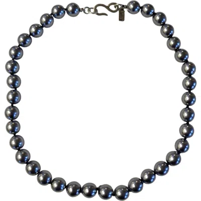 Pre-owned Kenneth Jay Lane Grey Pearl Necklace In Gray