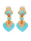 Kenneth Jay Lane Heart Drop Earrings In Blue