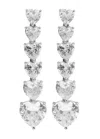 Kenneth Jay Lane Heart Rhodium-plated Drop Earrings In Silver